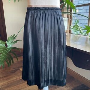 Lida Baday Pleated Silk Blend Knee Length Midi Skirt